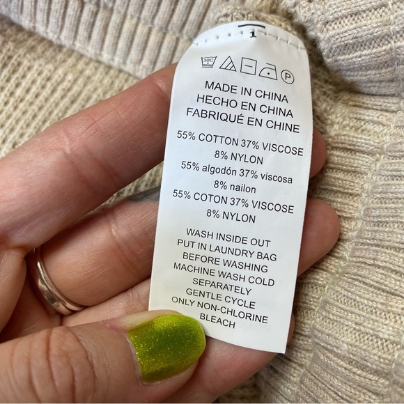 Michael Michael Kors Cinch Waist Mock Neck Oatmeal Heather Thermal Sweater - Picture 4 of 8